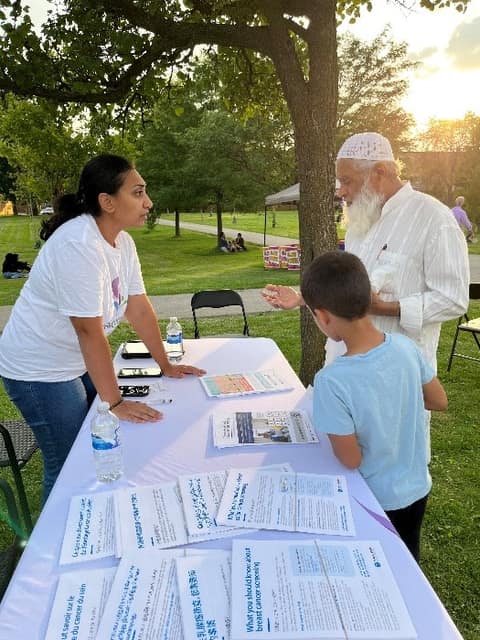 SOHT staff meeting residents at a community engagement event in Scarborough